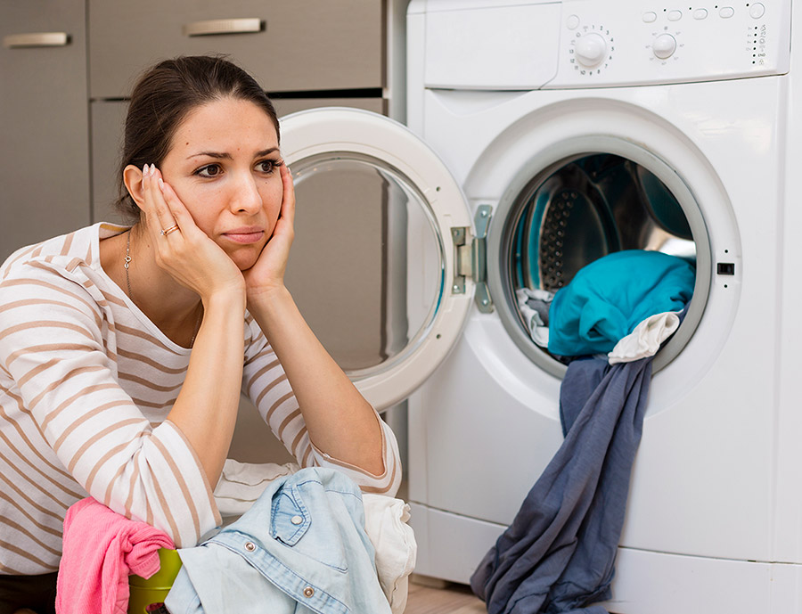 Woman sad her dryer is not working